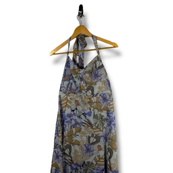 CUPSHE Print Halter Backless Mid Calf Beach Dress, Lavender Floral, Size Medium - Picture 4 of 15